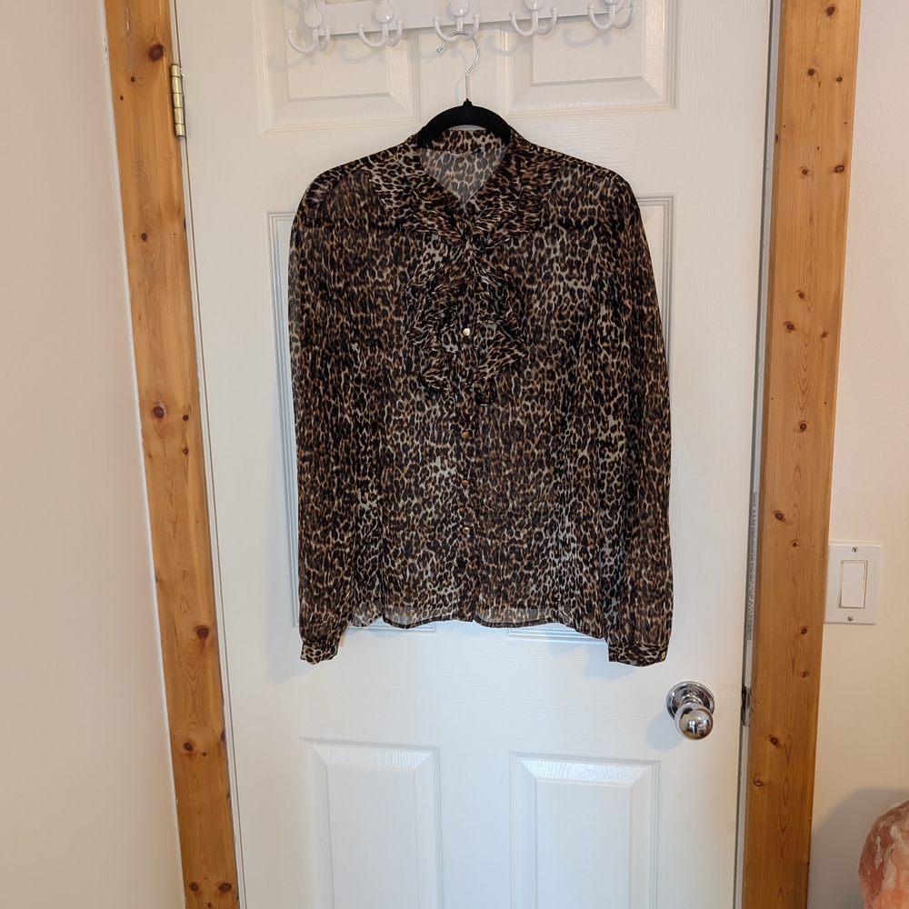 Tahari Leopard Print Blouse
